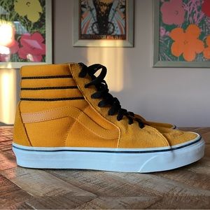 NEW Vans Old School High Tops Comfycush Shoes Mens 7.5 Women’s 9 Yellow Black